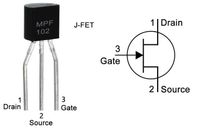 Tranzystor MPF102 TO92 JFET VHF 400MHz