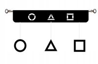 Firana PANEL dla młodzieży GAME ala SQUID GAME GRA trójkąt koło kwadrat