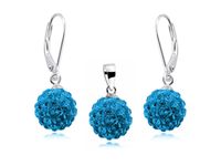 WISZĄCY KOMPLET SWAROVSKI CAPRI BLUE KULKI 10MM