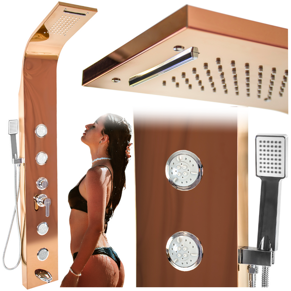 Bateria panel prysznicowy ROSE GOLD zdjęcie 1