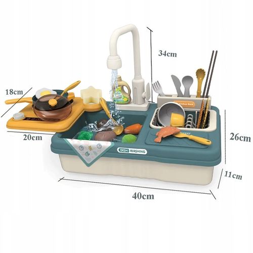 ZLEWOZMYWAK DLA DZIECI ELEKTRYCZNY AKCESORIA OBIEG WODY 31 ELEMENTÓW MATADI na Arena.pl