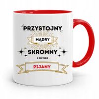 Dla Alkoholika Pijaka Kubek Czerwony Na Prezent Z Nadrukiem Ze Zdjęciem