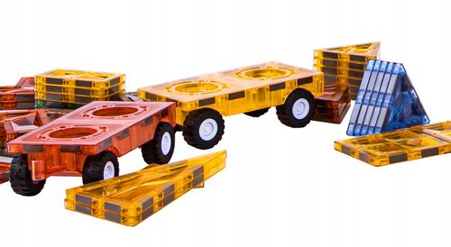 Klocki Magnetyczne Konstrukcyjne Panele Magnetic TILES Pojazdy Figury 100 na Arena.pl