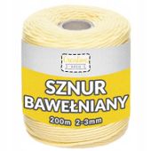 Sznurek do makramy bawełniany 3mm 200m żółty
