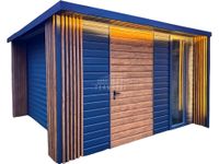 Schowek Domek ogrodowy PREMIUM 3x3m wiata drzwi okno Dekor z lameli TS987