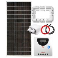 ZESTAW FOTOWOLTAICZNY 200W SOLARNY Z UCHWYTAMI MONTAŻOWYM DO KAMPERA