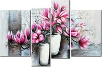 130CM 85 OBRAZ 4 ELEM MAGNOLIE WAZONACH ŚCIENNY