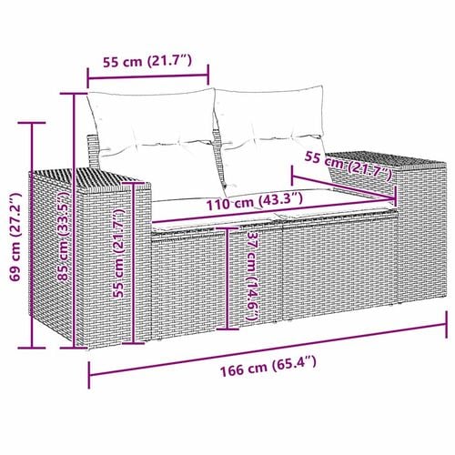 Zestaw Sof na Ogród 13 pcs Beżowy polirattan na Arena.pl