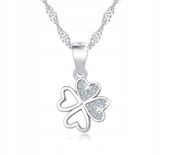 NASZYJNIK SREBRNY 925 RODOWANY SERCA KONICZYNA ŁAŃCUSZEK DAMSKI Z ZAWIESZKĄ