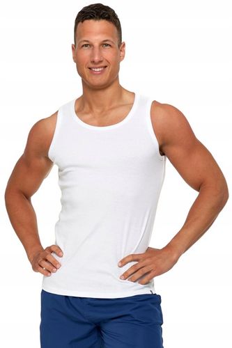 Gładkie PODKOSZULKI MĘSKIE 2 szt. Zestaw Podkoszulek Na Ramiączkach na Arena.pl