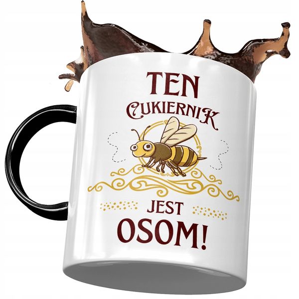Kubek Czarny Dla Cukiernika Cukiernik Jest Osom Z Nadrukiem Ze Zdjęciem zdjęcie 1