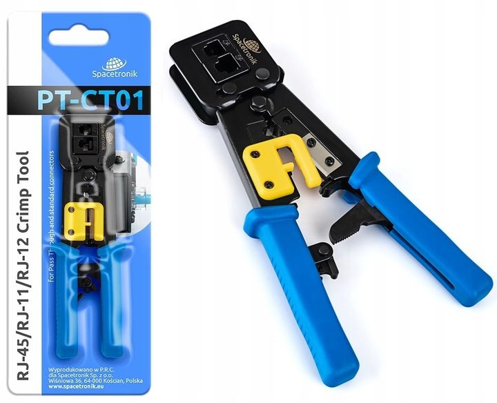 Zaciskarka RJ45 Przelotowa Złącz Wtyków RJ-45 Zaciskacz Złączek RJ 45 11 12 zdjęcie 1