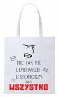 Dla Listonosza Prezent Torba Eco Biała Shopper Z Nadrukiem Ze Zdjęciem