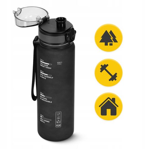 BUTELKA BIDON NA WODĘ NAPÓJ TRITANOWA SZCZELNA SPORTOWA Z PODZIAŁKĄ 650 ml na Arena.pl
