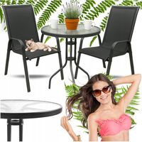 ZESTAW MEBLI OGRODOWYCH OGRÓD BALKON STÓŁ KRZESŁO FOTEL MEBLE OGRODOWE 3w1