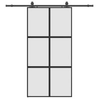 Drzwi przesuwne z zestawem okuć czarne 102,5x205 cm