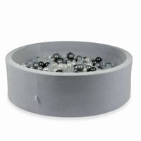 Suchy basen 130x40cm Velvet Soft Jasnoszary z piłeczkami 700szt (perłowe, przezroczyste, metaliczny grafit, srebrne)