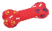 Zabawka pisząca dla psa kość w łapki z piszczałką czerwona 18cm UNIQ PETS