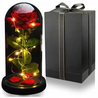 WIECZNA RÓŻA W SZKLE Lampka Nocna PREZENT NA WALENTYNKI DLA MAMY KOBIETY