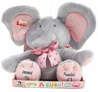 SŁONIK A KUKU RÓŻ 24CM PIOSENKA ZGADYWANKA 6492