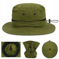 KAPELUSZ Wędkarski z SIATKĄ Wodoodporny Składany Rybacki KHAKI Pako Jeans