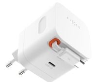 Ladowarka sieciowa GaN 2xUSB-C PD 3.0 z samozwijajacym kablem 65W biala