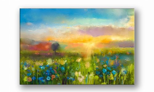 OBRAZ NA PŁÓTNIE 058 Łąka 100x70cm na Arena.pl