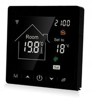 CZARNY TERMOSTAT POKOJOWY PANEL LCD 16A WIFI TUYA OGRZEWANIE PODŁOGOWE