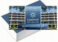 Wizytówki firmowe 200 szt DUŻO wzorów do wyboru APARTAMENTY DO WYNAJĘCIA