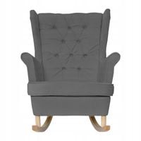 Fotel uszak Gaja bujany skandynawski Family Meble szary welur wygodny