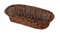 Koszyk pleciony z tworzywa COMBO podłużny brązowy imitacja wikliny