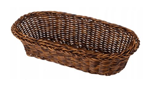 Koszyk pleciony z tworzywa COMBO podłużny brązowy imitacja wikliny na Arena.pl