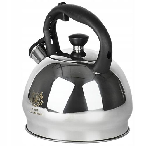 CZAJNIK STALOWY na GAZ 1,8L SREBRNY z GWIZDKIEM +RĄCZKA INDUKCJA STAL na Arena.pl