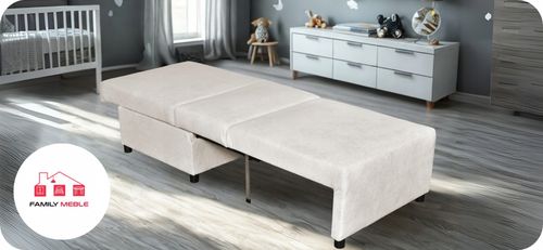 Fotel rozkładany f spania KIMO pojemnik na pościel Hunter beż na Arena.pl