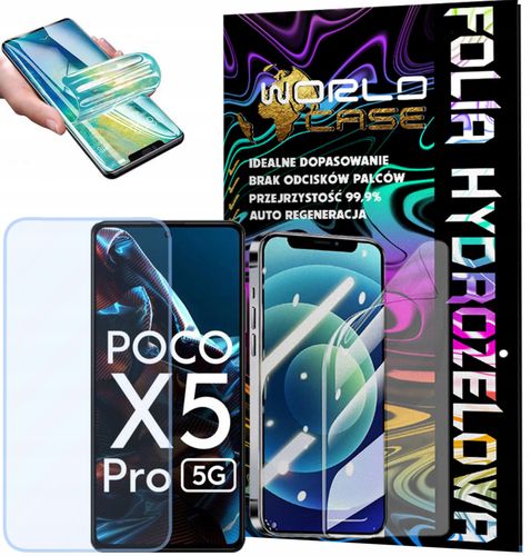 FOLIA HYDROŻELOWA OCHRONNA DO POCO X5 PRO 5G NA EKRAN MOCNA WYTRZYMAŁA na Arena.pl