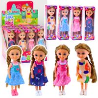 Mini Laleczka Z Długimi Włosami W Sukience 15cm Mix