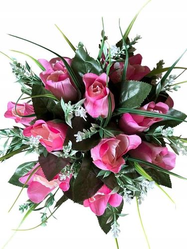 STROIK GRÓB KOMPOZYCJA CMENTARZ SZTUCZNY BUKIET SERCE RÓŻE WIĄZANKA POMNIK na Arena.pl