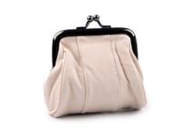 Portmonetka na bigiel skórzana beżowa