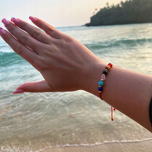 STRZELEC ZNAK ZODIAKU BRANSOLETKA czerwona na sznurku z kamieni naturalnych na Arena.pl