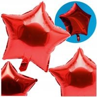 balony czerwone gwiazdy foliowe duże 50cm impreza 5szt zestaw dekoracyjny