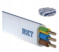 Przewód YDYp 3x1,5 100m NKT kabel instalacyjny biały miedziany drut