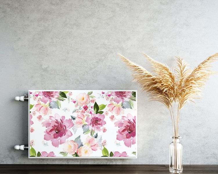 Mata MAGNETYCZNA Na Kaloryfer Akwarelowe Kwiaty Liście 80cm x 60cm zdjęcie 5