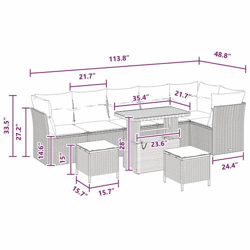 Zestaw Sof na Ogród 9 pcs Czarny polirattan na Arena.pl