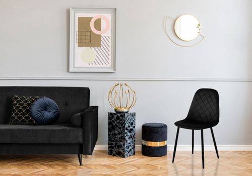 Krzesło welurowe Orlando Velvet czarne na Arena.pl