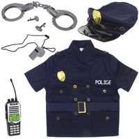 Strój Kostium Przebranie Policjanta Zestaw Policjanta Kajdanki Czapka