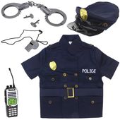 Strój Kostium Przebranie Policjanta Zestaw Policjanta Kajdanki Czapka