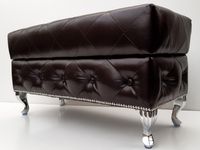 ŁAWKA PUFA ANGIELSKA SKRZYNIA PIKOWANA TAPICEROWANA Przedpokój