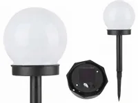 lampa solarna ogrodow mleczna BIAŁA KULA 10cm P011