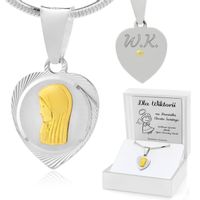 Srebrny medalik 925 serce GRAWER PREZENT na Chrzest Pamiątka Chrztu