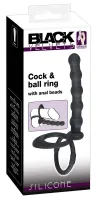 black velvets silikonowy ring intymny z elementem analnym, czarny